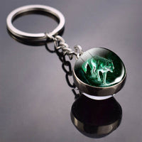 36 Styles Wolf Key Chains Wolf Picture Double Side Cabochon Glass Ball Keychain Wolf for Men For Women Christmas Gifts