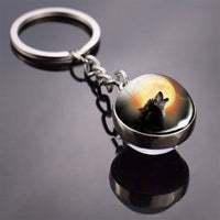 36 Styles Wolf Key Chains Wolf Picture Double Side Cabochon Glass Ball Keychain Wolf for Men For Women Christmas Gifts