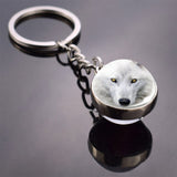 36 Styles Wolf Key Chains Wolf Picture Double Side Cabochon Glass Ball Keychain Wolf for Men For Women Christmas Gifts