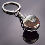 36 Styles Wolf Key Chains Wolf Picture Double Side Cabochon Glass Ball Keychain Wolf for Men For Women Christmas Gifts