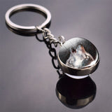 36 Styles Wolf Key Chains Wolf Picture Double Side Cabochon Glass Ball Keychain Wolf for Men For Women Christmas Gifts