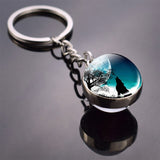 36 Styles Wolf Key Chains Wolf Picture Double Side Cabochon Glass Ball Keychain Wolf for Men For Women Christmas Gifts