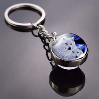 36 Styles Wolf Key Chains Wolf Picture Double Side Cabochon Glass Ball Keychain Wolf for Men For Women Christmas Gifts