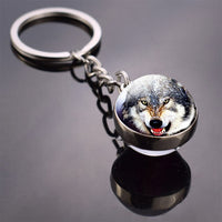 36 Styles Wolf Key Chains Wolf Picture Double Side Cabochon Glass Ball Keychain Wolf for Men For Women Christmas Gifts