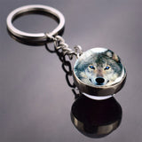 36 Styles Wolf Key Chains Wolf Picture Double Side Cabochon Glass Ball Keychain Wolf for Men For Women Christmas Gifts