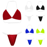 Women Bikini Lingerie Set Sexy Underwear Bra G-String Transparent Strap Set Beach Wear Bathing Suit Swimwear