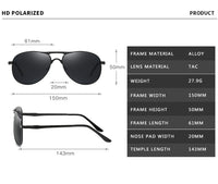 Polarized Sunglasses Men Women Gradient Lens Alloy Metal Frame Round Sun Glasses Pilot Driving