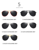 Polarized Sunglasses Men Women Gradient Lens Alloy Metal Frame Round Sun Glasses Pilot Driving