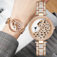 Women Quartz Watch Bling Casual Ladies Watch Female Quartz Gold Watch Crystal Leopard for Women Clock