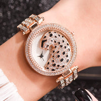 Women Quartz Watch Bling Casual Ladies Watch Female Quartz Gold Watch Crystal Leopard for Women Clock