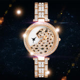 Women Quartz Watch Bling Casual Ladies Watch Female Quartz Gold Watch Crystal Leopard for Women Clock