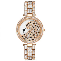 Women Quartz Watch Bling Casual Ladies Watch Female Quartz Gold Watch Crystal Leopard for Women Clock