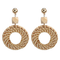 Bohemia Statement Earrings for Women Handmade Natural Wooden Long Earring Wedding Bridal