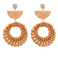 Bohemia Statement Earrings for Women Handmade Natural Wooden Long Earring Wedding Bridal