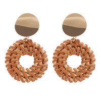 Bohemia Statement Earrings for Women Handmade Natural Wooden Long Earring Wedding Bridal