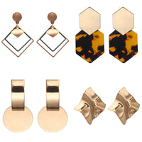 Statement Earrings for Women Metal Leopard Acrylic Geometric Dangle Earring Punk Earrings