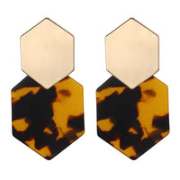 Statement Earrings for Women Metal Leopard Acrylic Geometric Dangle Earring Punk Earrings