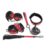 4Pcs/Set Bdsm Bondage Restraints Adult Sex Games Product Handcuffs Ankle Collar Whip For Women Bondage Set Sexy Toys