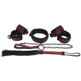 4Pcs/Set Bdsm Bondage Restraints Adult Sex Games Product Handcuffs Ankle Collar Whip For Women Bondage Set Sexy Toys