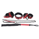 4Pcs/Set Bdsm Bondage Restraints Adult Sex Games Product Handcuffs Ankle Collar Whip For Women Bondage Set Sexy Toys