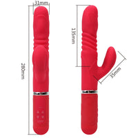 Dildo Vibrator Telescopic 360 Degrees Rotation G-spot Massage Rabbit Vibrator for Woman Transfer Beads AV Wand