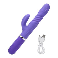 Dildo Vibrator Telescopic 360 Degrees Rotation G-spot Massage Rabbit Vibrator for Woman Transfer Beads AV Wand