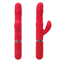 Dildo Vibrator Telescopic 360 Degrees Rotation G-spot Massage Rabbit Vibrator for Woman Transfer Beads AV Wand