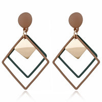 Geometric Women's Earrings Bohemian Metal Earrings Retro Exaggerated Handmade Statement Long Earrings