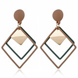 Geometric Women's Earrings Bohemian Metal Earrings Retro Exaggerated Handmade Statement Long Earrings