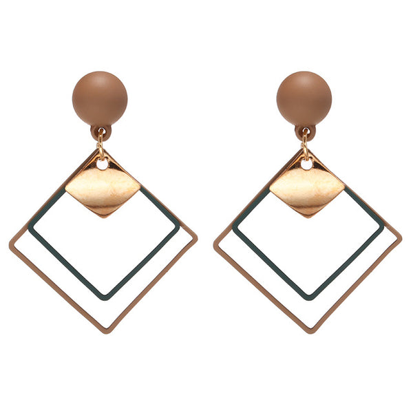 Statement Round Dangle Drop Earrings for Women Geometric Round Sequin Hanging Gold Earring