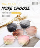 Cat Eye Sunglasses Women Classic Flat Lens Clear Sun Glasses Female Male Small Metal Frame Square