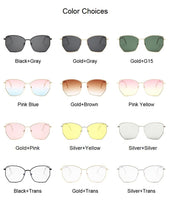 Cat Eye Sunglasses Women Classic Flat Lens Clear Sun Glasses Female Male Small Metal Frame Square