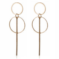 Gold Silver Plated Geometric Long Circle Earrings for Women Big Hollow Drop Earrings