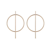 Gold Silver Plated Geometric Long Circle Earrings for Women Big Hollow Drop Earrings