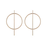 Gold Silver Plated Geometric Long Circle Earrings for Women Big Hollow Drop Earrings