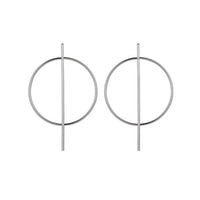 Gold Silver Plated Geometric Long Circle Earrings for Women Big Hollow Drop Earrings