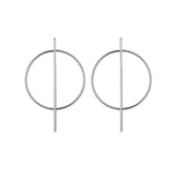 Gold Silver Plated Geometric Long Circle Earrings for Women Big Hollow Drop Earrings