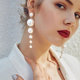 Gold Silver Plated Geometric Long Circle Earrings for Women Big Hollow Drop Earrings