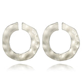 Gold Silver Plated Geometric Long Circle Earrings for Women Big Hollow Drop Earrings