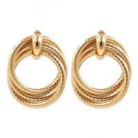 Gold Silver Plated Geometric Long Circle Earrings for Women Big Hollow Drop Earrings