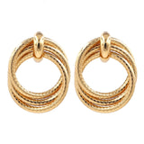 Gold Silver Plated Geometric Long Circle Earrings for Women Big Hollow Drop Earrings