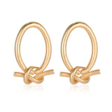 Gold Silver Plated Geometric Long Circle Earrings for Women Big Hollow Drop Earrings