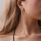 Gold Silver Plated Geometric Long Circle Earrings for Women Big Hollow Drop Earrings