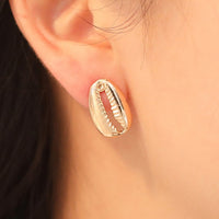 Gold Silver Plated Geometric Long Circle Earrings for Women Big Hollow Drop Earrings