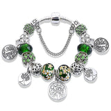 Green Tree of Life Bracelets Bangles for Women Charm Flower Bracelets  Jewelry Handmade DIY Bracelet