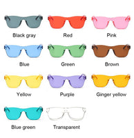 Colorful Square Sunglasses Women Glasses Rimless Sun Glasses for Men Siamese Candy Sunglass Frameless Red Green Grey Eyewear