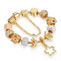 Gold Crown Cuff Bracelets for Women Crystal Chain Bracelet Charm Handmade Jewelry Bracelet