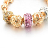 Purple Crystal Beads Bracelets Women Gold Charm Bracelets Bangles Diy Jewellery Bracelet