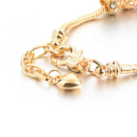 Purple Crystal Beads Bracelets Women Gold Charm Bracelets Bangles Diy Jewellery Bracelet