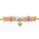 Purple Crystal Beads Bracelets Women Gold Charm Bracelets Bangles Diy Jewellery Bracelet